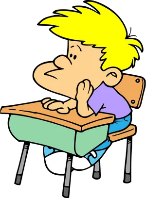 Pensive Student Cartoon PNG image