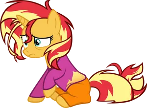 Pensive Unicorn Cartoon PNG