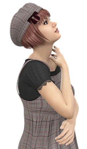 Pensive3 D Animated Woman