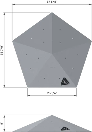 Pentagon Dimensional Drawing PNG image