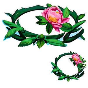 Peony And Greenery Wreath PNG 05242024