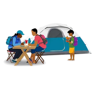 People Camping PNG Pod
