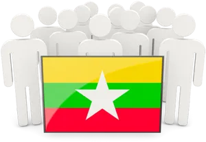 People Holding Flag Icon PNG image