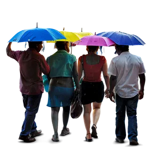 People In Rain PNG 1