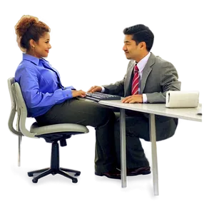 People Sitting At Computer Desks PNG 05252024