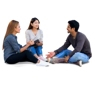 People Sitting In Circle Discussion Png Yoi PNG image