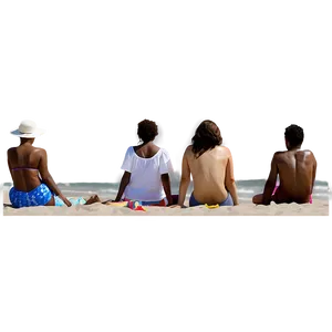 People Sitting On Beach Png Ywo PNG image