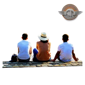 People Sitting On Roof Watching Sunset Png 36 PNG image