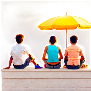 People Sitting On Roof Watching Sunset PNG Vnp PNG