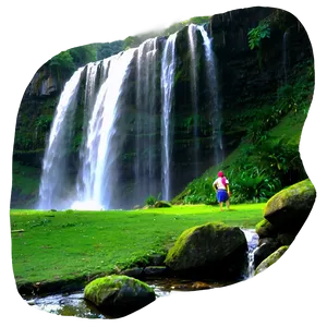People Standing Near Waterfall PNG 90 PNG