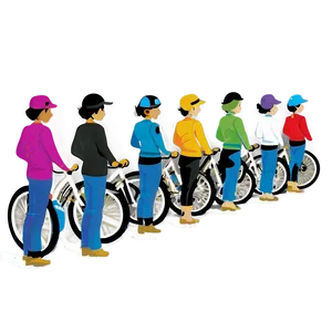 People Standing With Bikes PNG Dtp