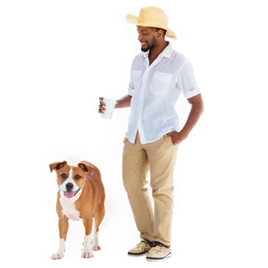 People Standing With Pets PNG Mje
