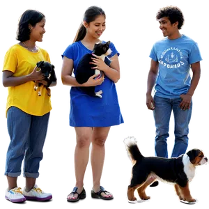 People Standing With Pets PNG Rxb73 PNG