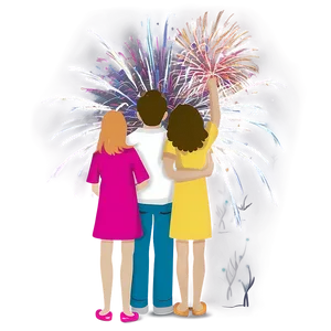 People Watching Fireworks PNG Lsi96 PNG