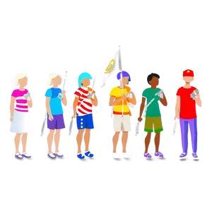 People With Flags PNG 22