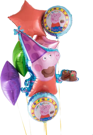 Peppa Pig Birthday Balloons PNG