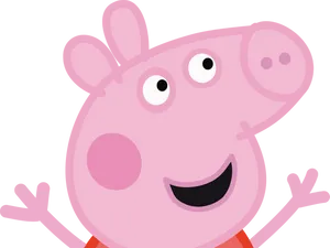 Peppa Pig Cheerful Character PNG