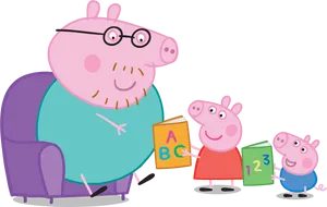 Peppa Pig Family Learning Time PNG image