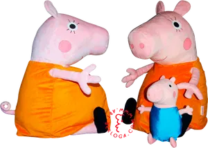 Peppa Pig Family Plush Toys PNG image