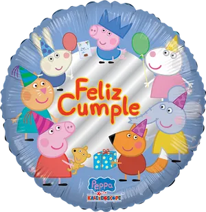 Peppa Pig Feliz Cumple Balloon PNG