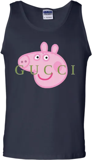 Peppa Pig Gucci Parody Tank Top PNG image