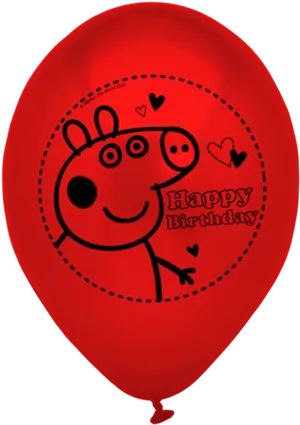 Peppa Pig Happy Birthday Balloon PNG