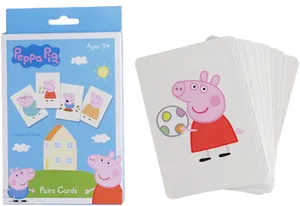 Peppa Pig Pairs Card Game Packagingand Cards