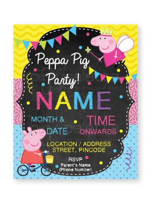 Peppa Pig Party Invitation Template
