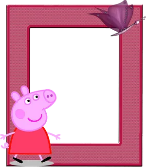 Peppa Pig Photo Frame PNG image