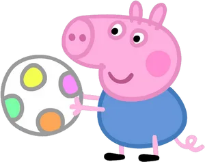 Peppa Pig Playing Soccer PNG