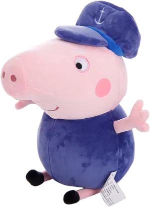 Peppa Pig Plush Toyin Blue Outfit PNG