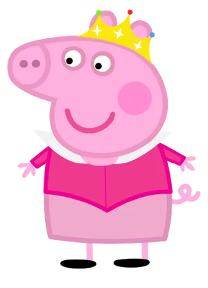 Peppa Pig Wearing Crown PNG image