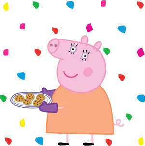 Peppa Pig With Cookies Celebration PNG