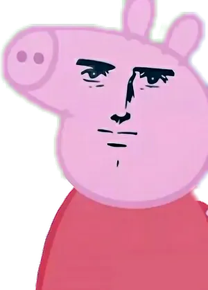 Peppa Pig Yaranaika Face Meme PNG image