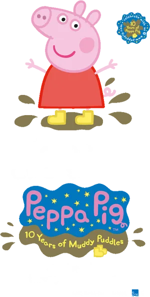 Peppa Pig10 Years Anniversary Poster PNG image