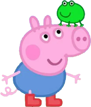 Peppa Pigwith Green Frogon Head