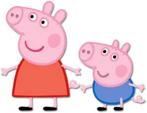 Peppaand George Pig Cartoon Characters