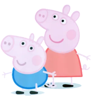 Peppaand George Pig Smiling PNG image