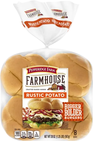 Pepperidge Farm Rustic Potato Burger Buns PNG image