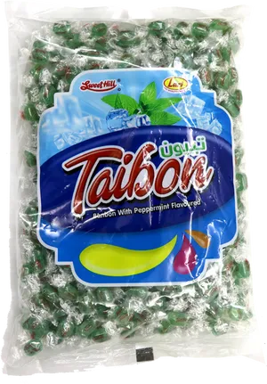 Peppermint Flavored Taibon Candy Bag PNG image