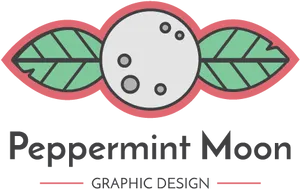 Peppermint Moon Graphic Design Logo
