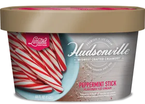 Peppermint Stick Ice Cream Container PNG image