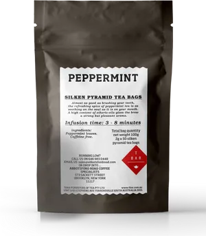 Peppermint Tea Bags Packaging PNG image