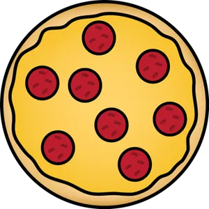 Pepperoni Pizza Cartoon Clipart PNG image