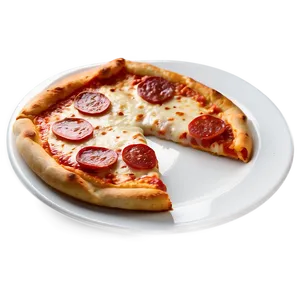 Pepperoni Pizza On Plate PNG Rns