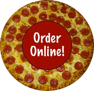 Pepperoni Pizza Online Order Promotion PNG image