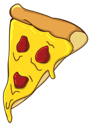 Pepperoni Pizza Slice Cartoon PNG image