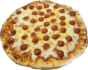 Pepperoni Pizza Top View PNG image