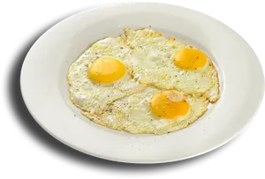 Perfectly Fried Eggson Plate PNG