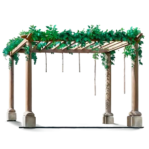 Pergola With Hanging Plants PNG 06132024